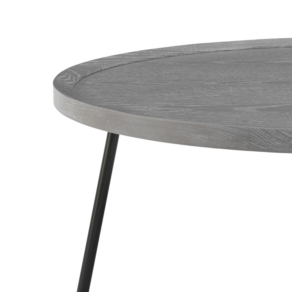 Modern Gray and Black Round Coffee Table By Homeroots | Coffee Tables | Modishstore - 5