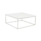 White and Chrome High Gloss Square Coffee Table By Homeroots | Coffee Tables | Modishstore - 2
