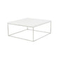 White and Chrome High Gloss Square Coffee Table By Homeroots | Coffee Tables | Modishstore - 3