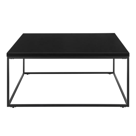 Black on Black High Gloss Square Coffee Table By Homeroots | Coffee Tables | Modishstore