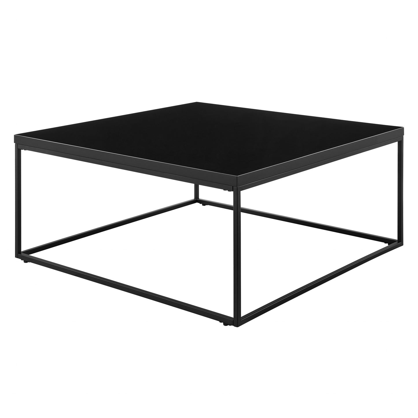 Black on Black High Gloss Square Coffee Table By Homeroots | Coffee Tables | Modishstore - 2