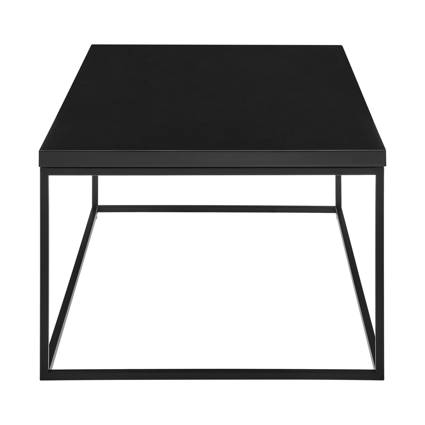 Black on Black High Gloss Square Coffee Table By Homeroots | Coffee Tables | Modishstore - 3