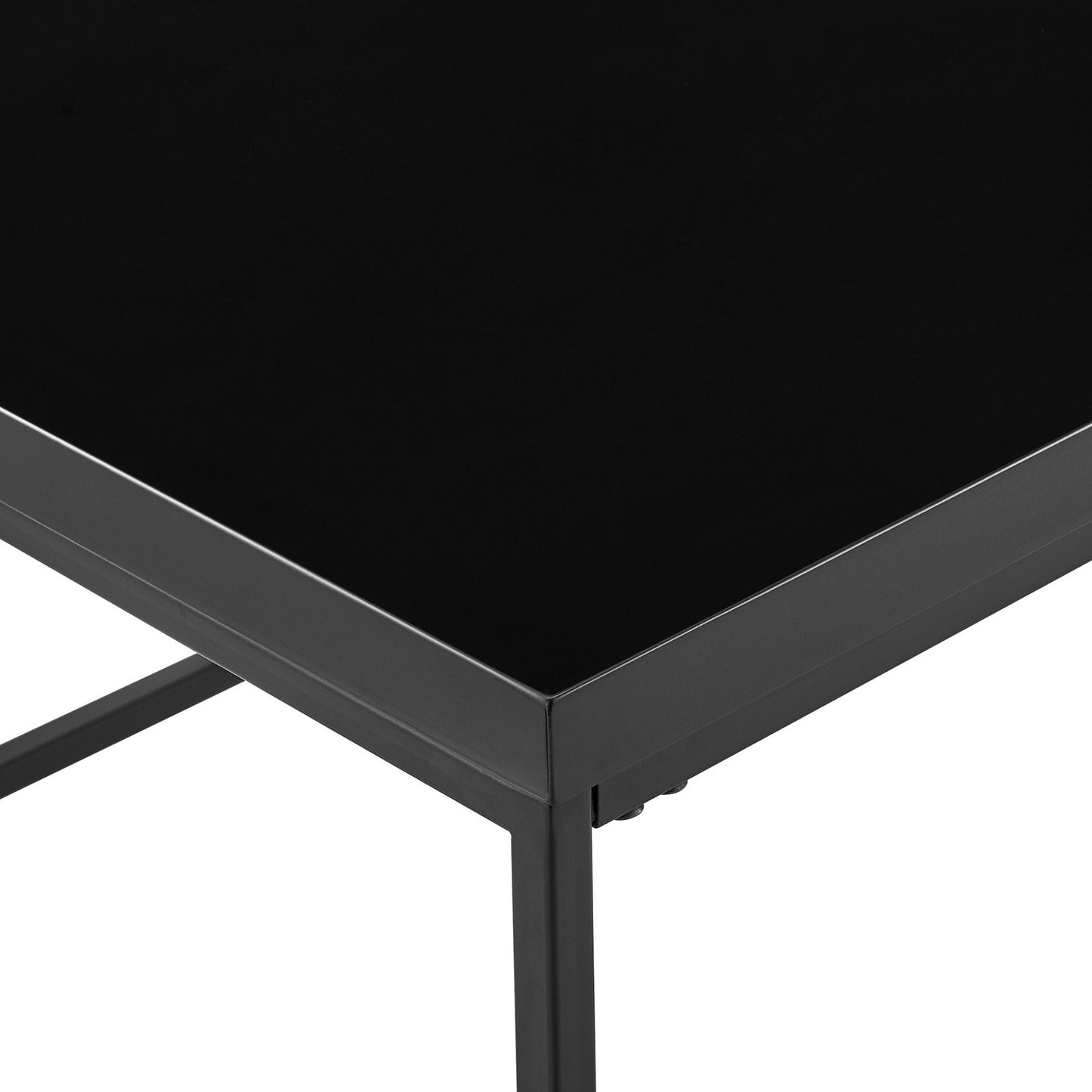 Black on Black High Gloss Square Coffee Table By Homeroots | Coffee Tables | Modishstore - 5