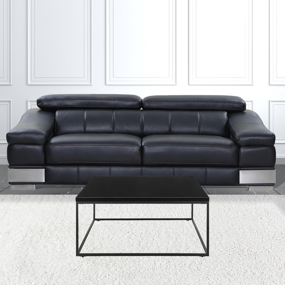 Black on Black High Gloss Square Coffee Table By Homeroots | Coffee Tables | Modishstore - 4