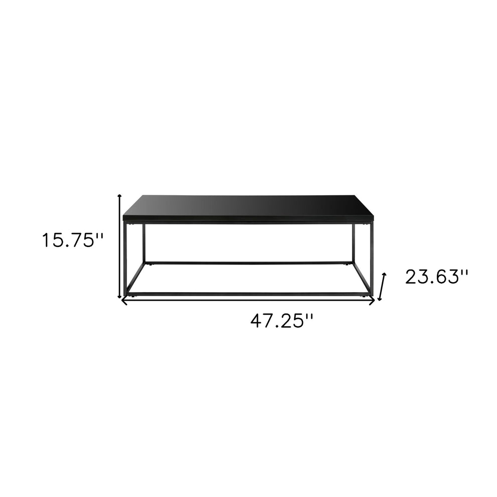 Black on Black High Gloss Coffee Table By Homeroots | Coffee Tables | Modishstore - 2