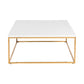 White and Gold Square Coffee Table By Homeroots | Coffee Tables | Modishstore