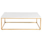 White and Gold High Gloss Coffee Table By Homeroots | Coffee Tables | Modishstore