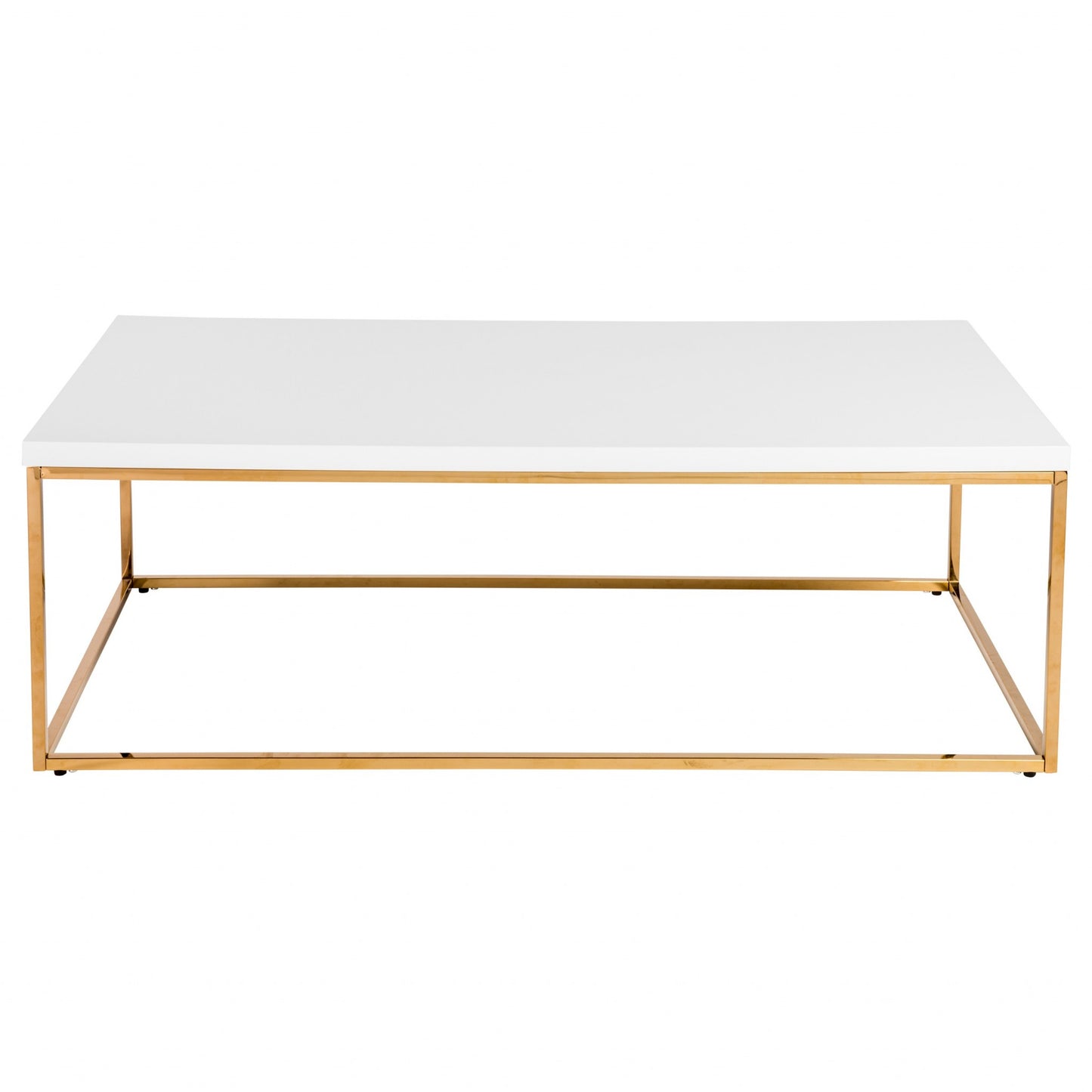 White and Gold High Gloss Coffee Table By Homeroots | Coffee Tables | Modishstore