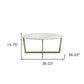 White on Gold Faux Marble Round Coffee Table By Homeroots