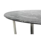 Black on Stainless Faux Marble Round Coffee Table By Homeroots | Coffee Tables | Modishstore - 8
