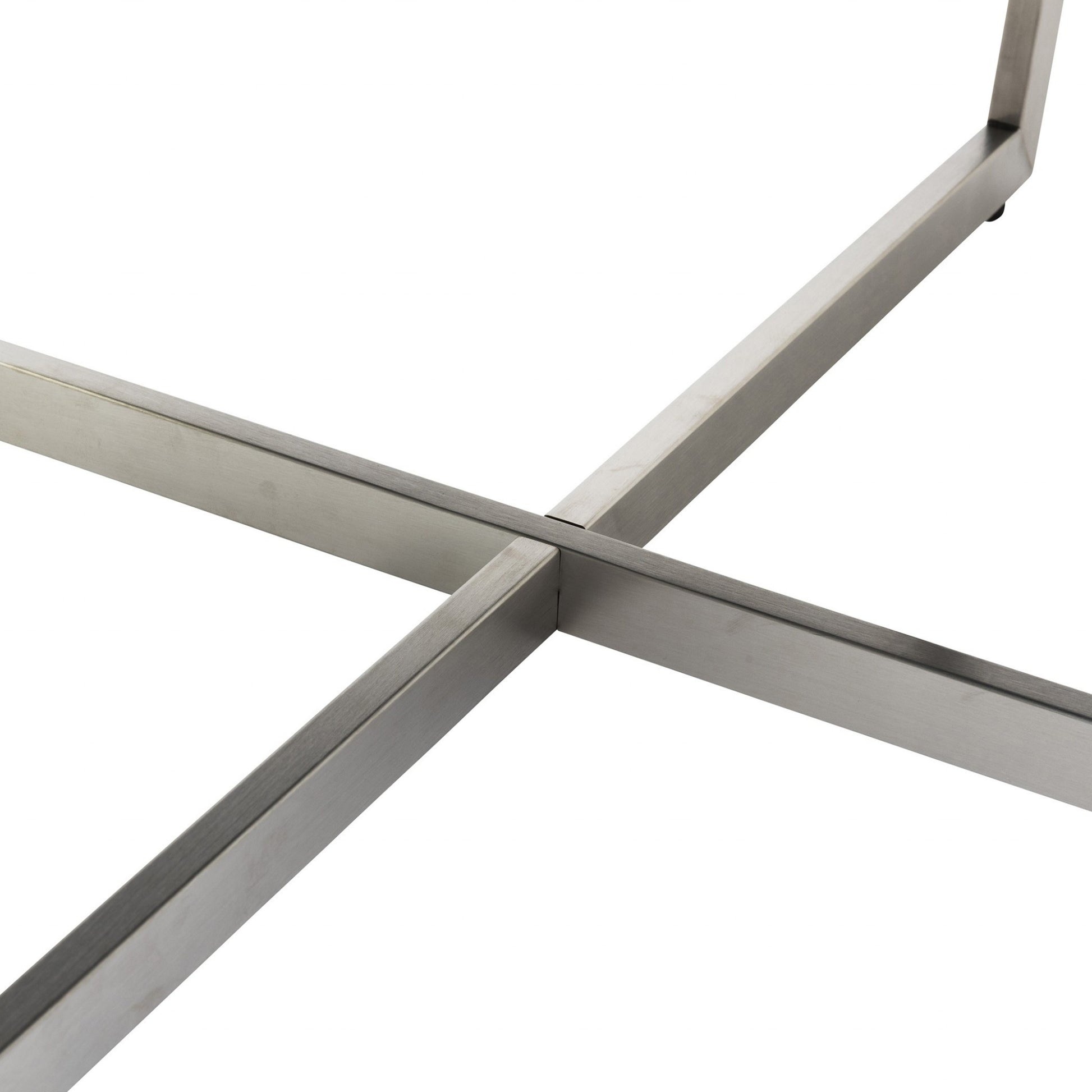 Black on Stainless Faux Marble Round Coffee Table By Homeroots | Coffee Tables | Modishstore - 9