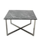 Black on Stainless Faux Marble Coffee Table By Homeroots | Coffee Tables | Modishstore - 5