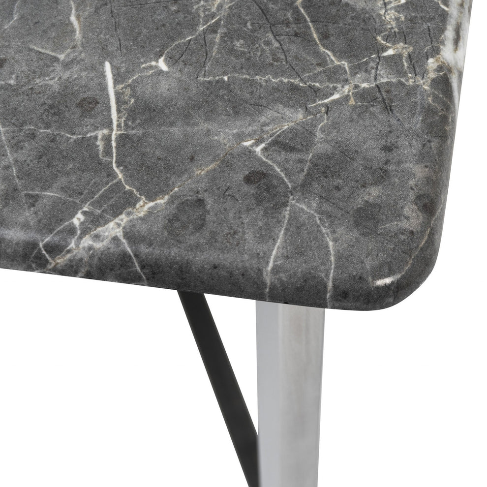 Black on Stainless Faux Marble Coffee Table By Homeroots | Coffee Tables | Modishstore - 7