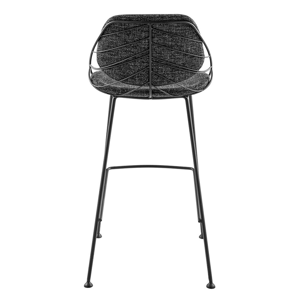 Set Of Two 40" Black Steel Low Back Bar Height Chairs With Footrest By Homeroots | Bar Stools | Modishstore - 6