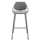 Set Of Two 40" Light Gray And Black Steel Low Back Bar Height Chairs With Footrest By Homeroots | Bar Stools | Modishstore