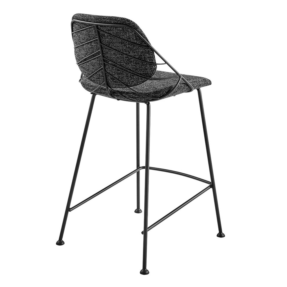 Set of Two Leaf Black Counter Stools By Homeroots | Counter Stools | Modishstore - 4