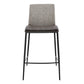 Set Of Two 36" Gray And Black Steel Low Back Counter Height Bar Chairs With Footrest By Homeroots