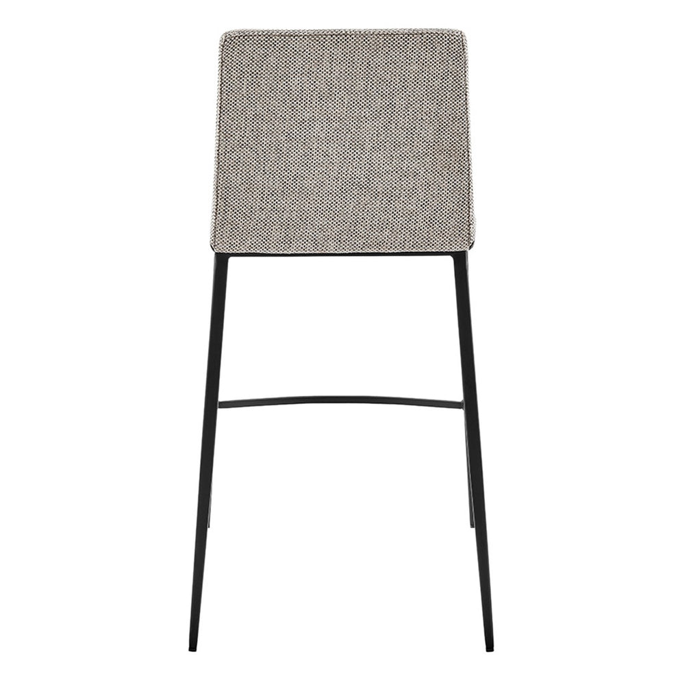 Set Of Two 36" Gray And Black Steel Low Back Counter Height Bar Chairs With Footrest By Homeroots | Bar Stools | Modishstore - 6