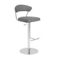 42" Gray And Silver Steel Swivel Low Back Bar Height Chair With Footrest By Homeroots
