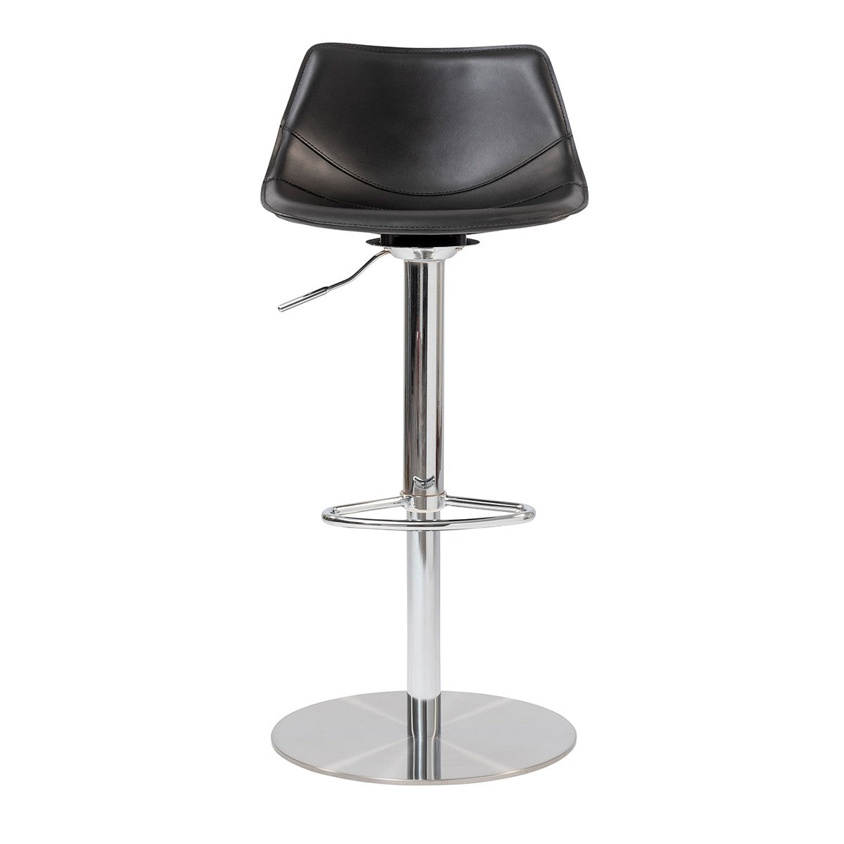 40" Black And Silver Steel Swivel Low Back Bar Height Chair With Footrest By Homeroots | Bar Stools | Modishstore