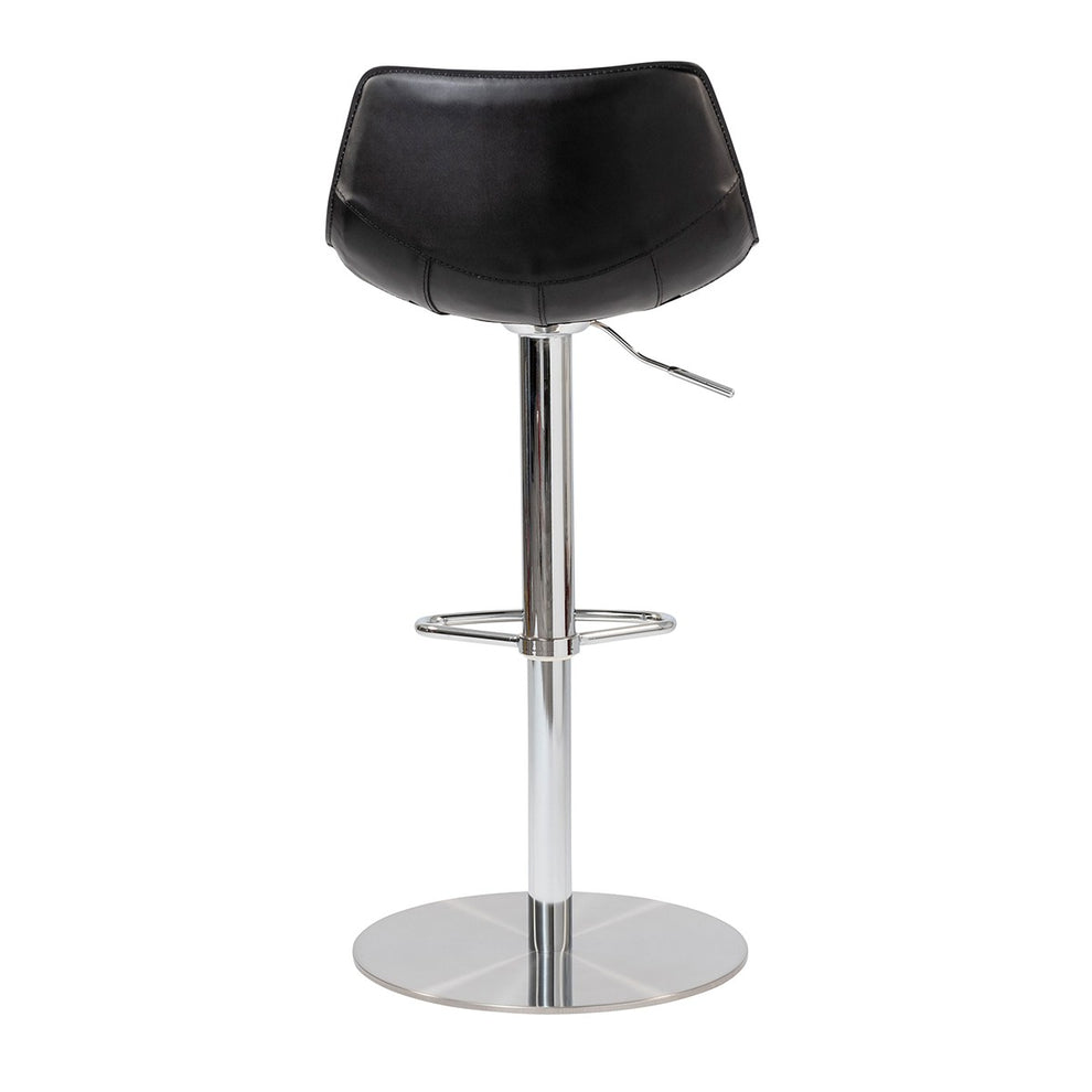 40" Black And Silver Steel Swivel Low Back Bar Height Chair With Footrest By Homeroots | Bar Stools | Modishstore - 6