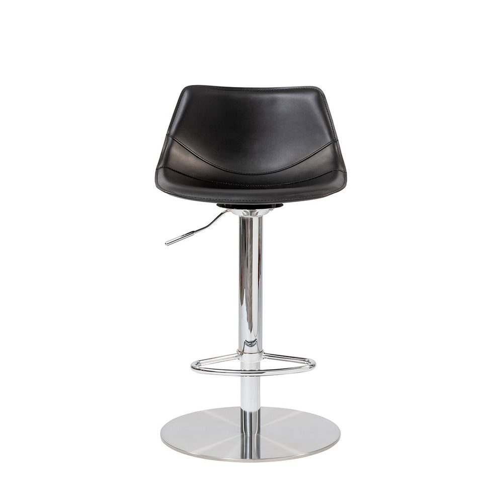 40" Black And Silver Steel Swivel Low Back Bar Height Chair With Footrest By Homeroots | Bar Stools | Modishstore - 7