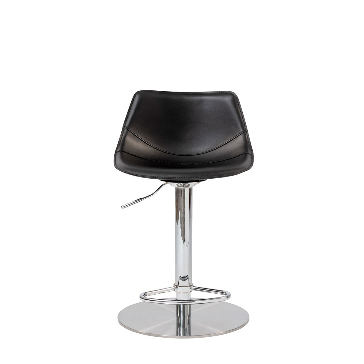 40" Black And Silver Steel Swivel Low Back Bar Height Chair With Footrest By Homeroots
