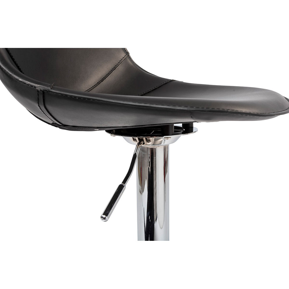 40" Black And Silver Steel Swivel Low Back Bar Height Chair With Footrest By Homeroots | Bar Stools | Modishstore - 9