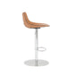 40" Terra Cotta And Silver Steel Swivel Low Back Bar Height Chair With Footrest By Homeroots