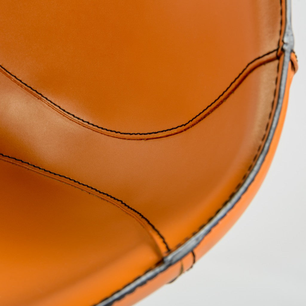 40" Terra Cotta And Silver Steel Swivel Low Back Bar Height Chair With Footrest By Homeroots | Bar Stools | Modishstore - 8