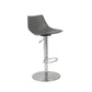 40" Gray And Silver Steel Swivel Low Back Bar Height Chair With Footrest By Homeroots