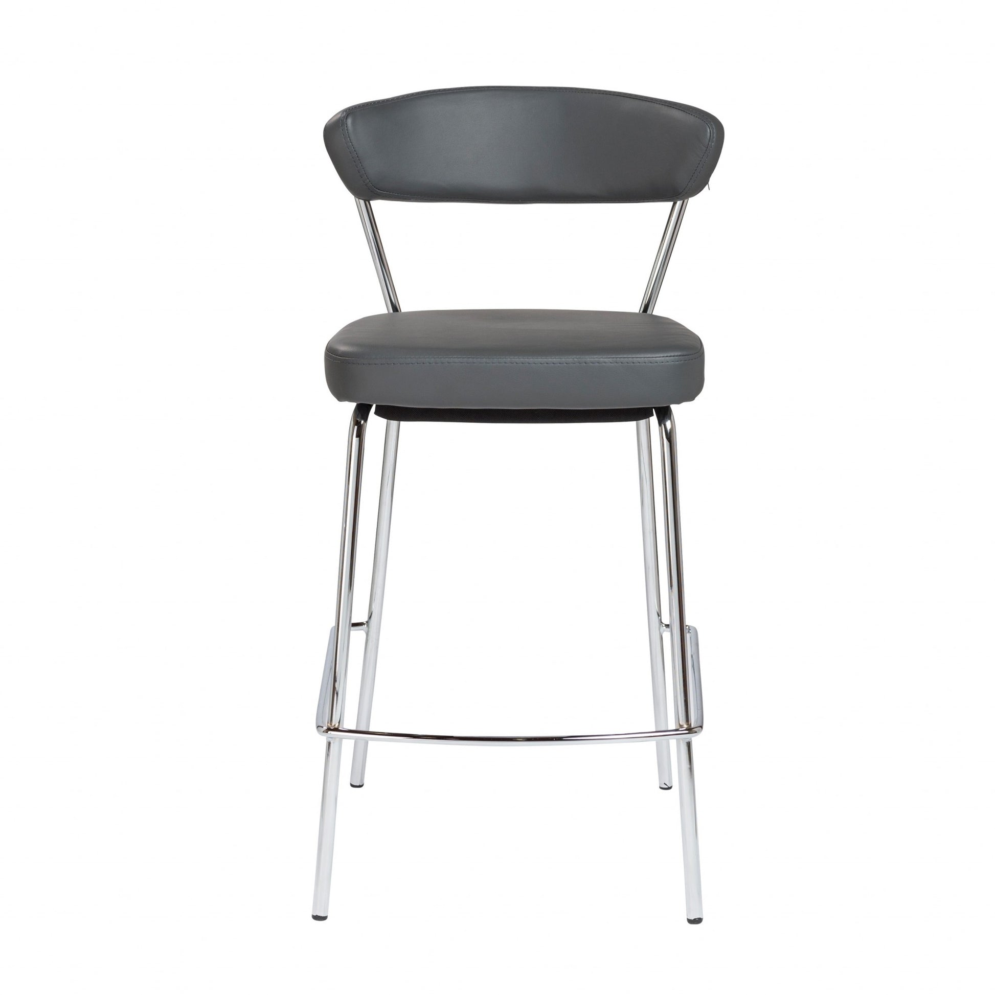 Set of Two Taper Black Faux Leather Counter Stools By Homeroots | Counter Stools | Modishstore