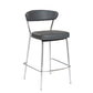 Set of Two Taper Black Faux Leather Counter Stools By Homeroots