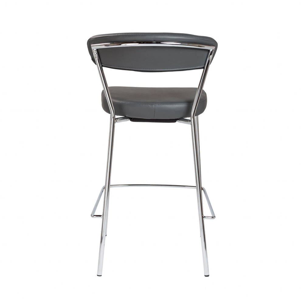 Set of Two Taper Black Faux Leather Counter Stools By Homeroots | Counter Stools | Modishstore - 5