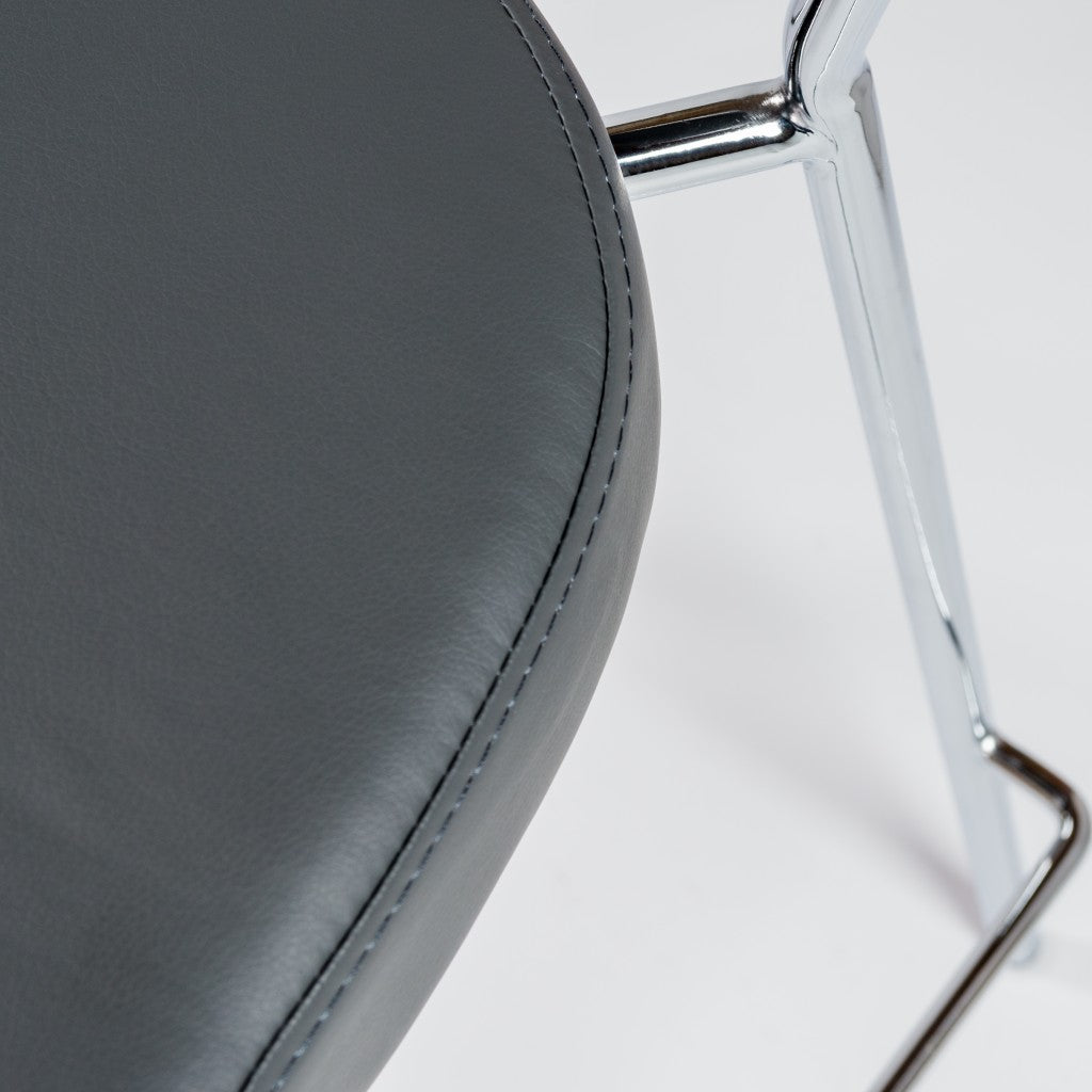 Set of Two Taper Black Faux Leather Counter Stools By Homeroots | Counter Stools | Modishstore - 7