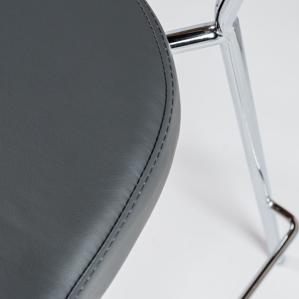 Set of Two Taper Black Faux Leather Counter Stools By Homeroots | Counter Stools | Modishstore - 7
