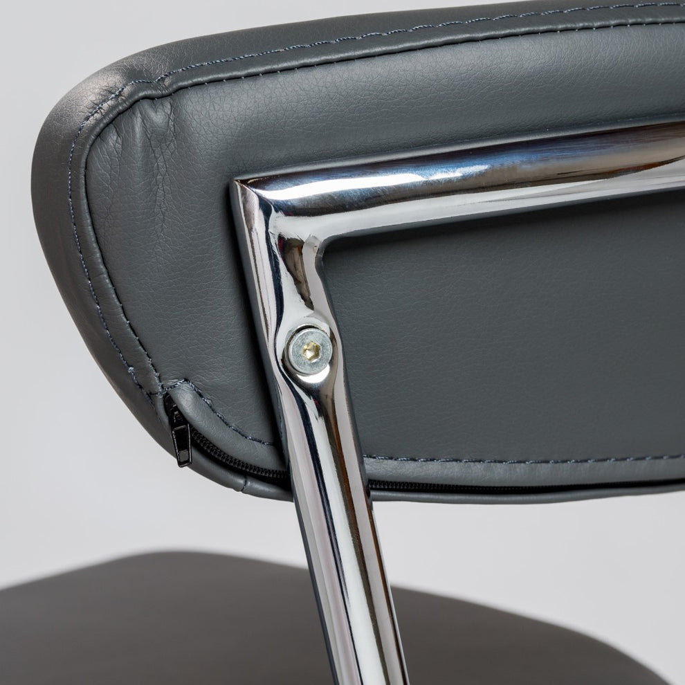 Set of Two Taper Black Faux Leather Counter Stools By Homeroots | Counter Stools | Modishstore - 8