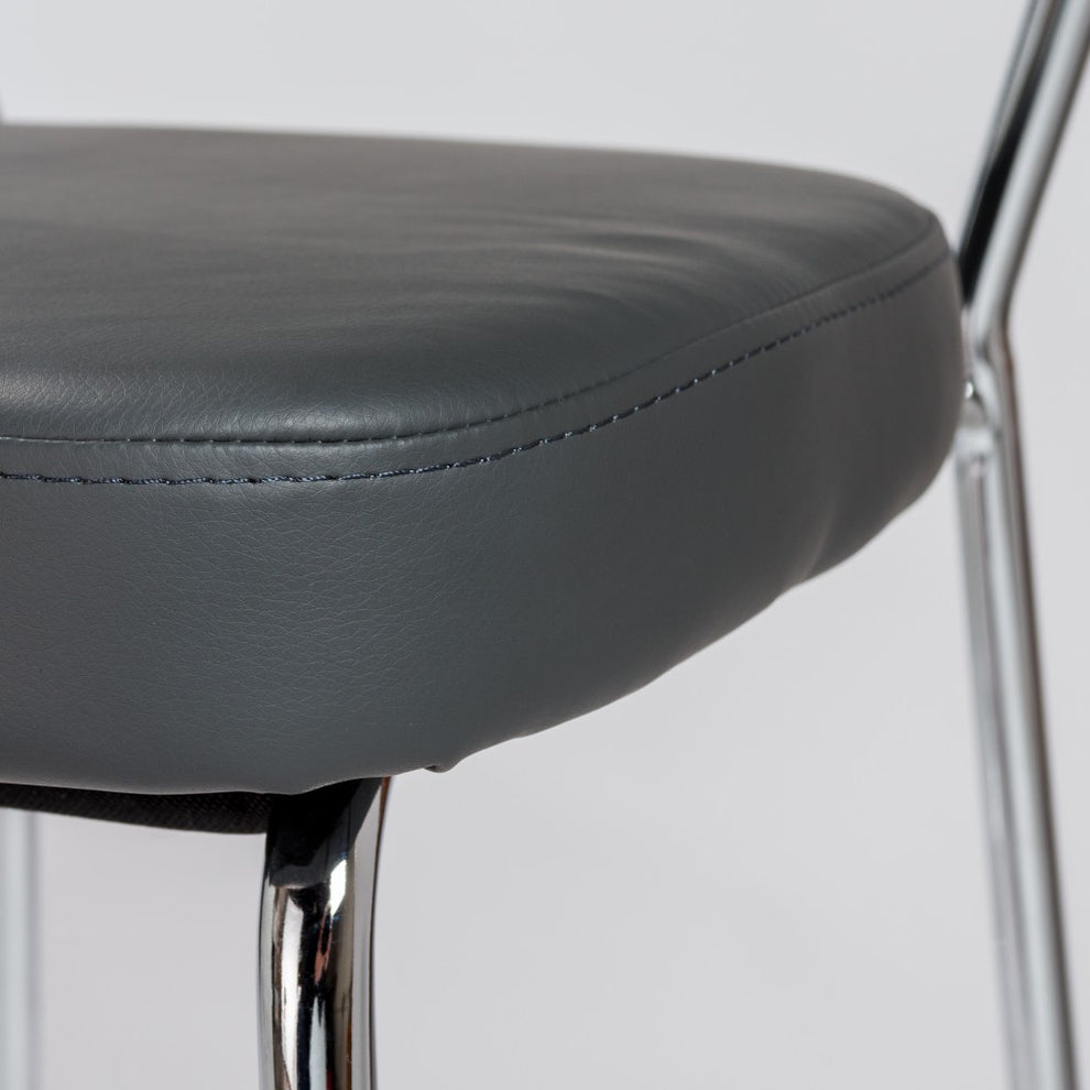 Set of Two Taper Black Faux Leather Counter Stools By Homeroots | Counter Stools | Modishstore - 6