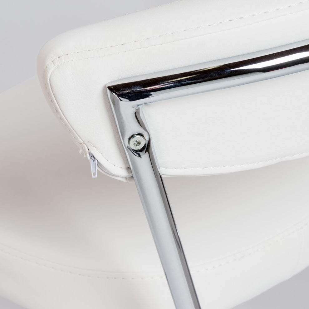Set of Two Taper White Faux Leather Counter Stools By Homeroots | Counter Stools | Modishstore - 7