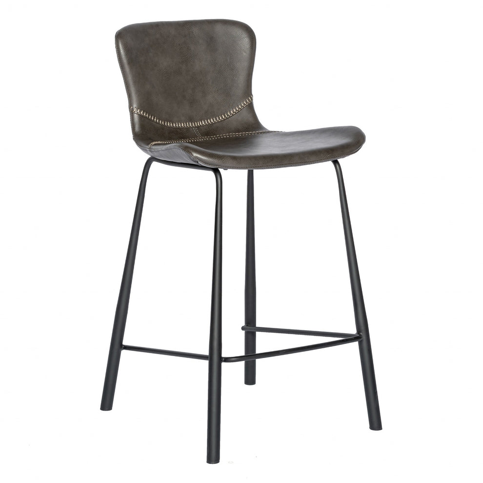 Set of Two Charcoal Counter Stools By Homeroots | Counter Stools | Modishstore - 2