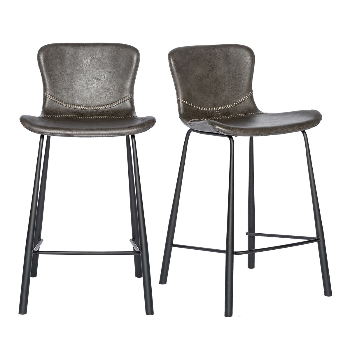 Set of Two Charcoal Counter Stools By Homeroots | Counter Stools | Modishstore - 6