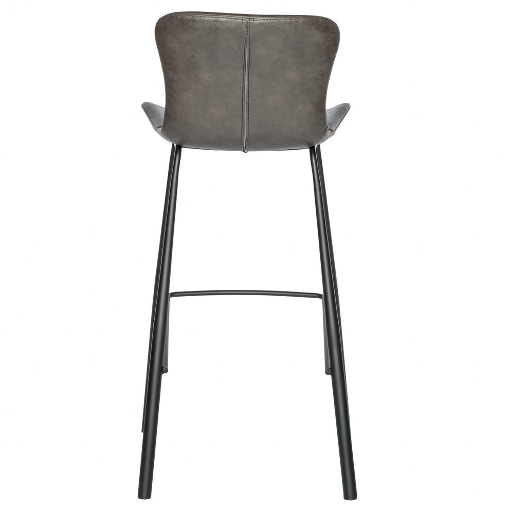 Set of Two Vintage Stitch Gray Bar Stools By Homeroots | Bar Stools | Modishstore - 5
