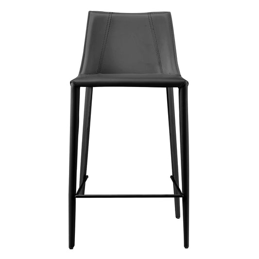 Rich Black Faux Leather Counter Stool By Homeroots | Counter Stools | Modishstore