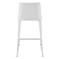 36" White Steel Low Back Counter Height Bar Chair With Footrest By Homeroots