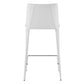 36" White Steel Low Back Counter Height Bar Chair With Footrest By Homeroots | Bar Stools | Modishstore - 6