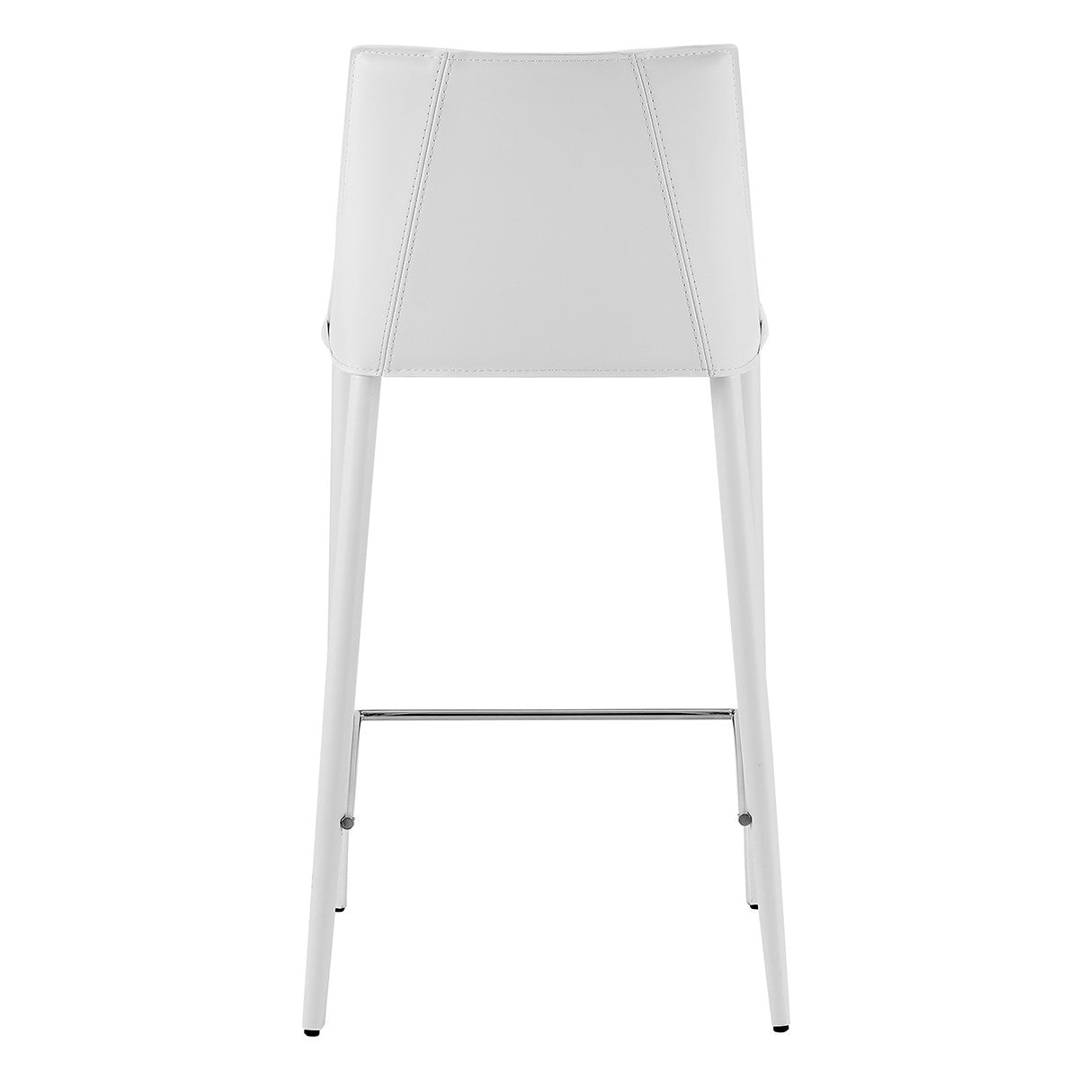 36" White Steel Low Back Counter Height Bar Chair With Footrest By Homeroots | Bar Stools | Modishstore - 6