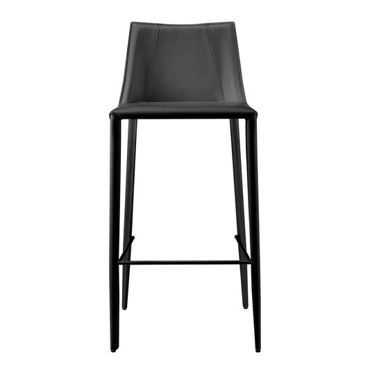 40" Black Steel Low Back Bar Height Chair With Footrest By Homeroots