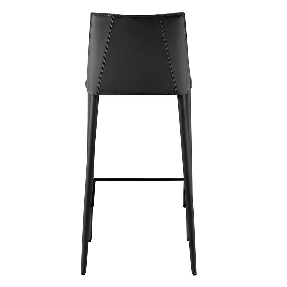 40" Black Steel Low Back Bar Height Chair With Footrest By Homeroots | Bar Stools | Modishstore - 6