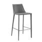 40" Gray Steel Low Back Bar Height Chair With Footrest By Homeroots