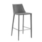 40" Gray Steel Low Back Bar Height Chair With Footrest By Homeroots | Bar Stools | Modishstore - 2